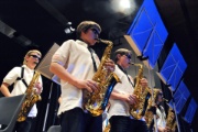 Kammermusik f�r acht Saxaphone: Mit Eric Osterlings "Saxology" begeisterte das Saxophon-Register das Publikum. "Unsere Musik heilt den November-Blues", bliesen die "Blues Brothers and Sisters" dem Tr�bsal kr�ftig den Marsch. Frohes Gem�t kann Schnee in Feuer verwandeln. Der Nachwuchs hat es bewiesen.